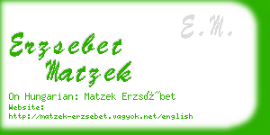 erzsebet matzek business card